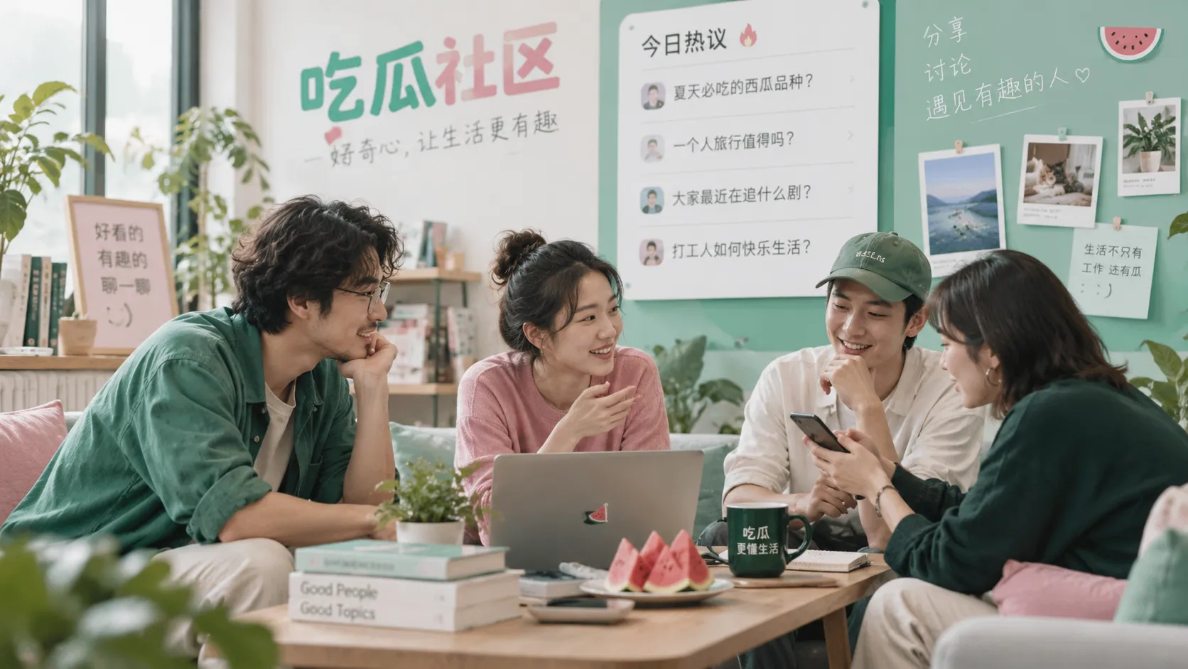 社区帖子旁的来源备注与讨论气泡